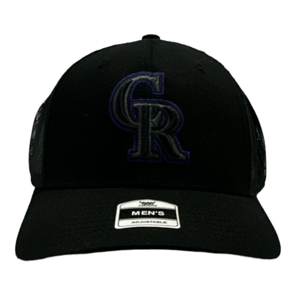 Genuine Merchandise Men's MLB Trucker Snapback Baseball Hat - Black/Rockies